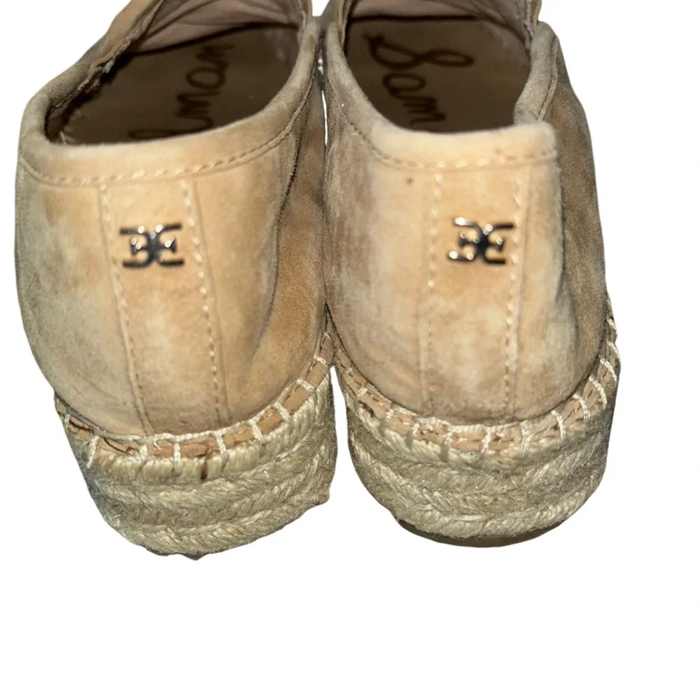 Sam Edelman Catherine Tan Woven Jute Leather Suede Platform Espadrille